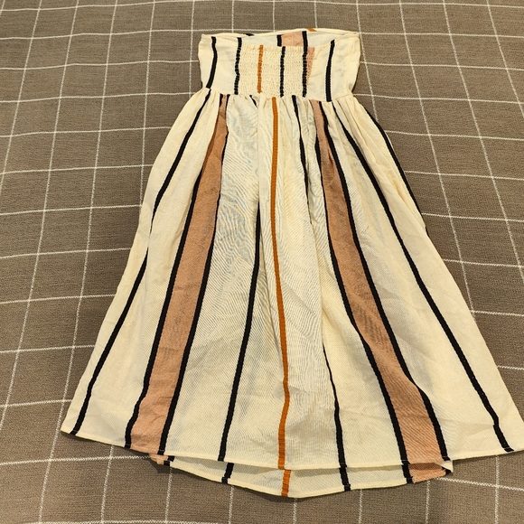 ASOS Bandeau Midi Sun Dress Coconut Buttons - Picture 10 of 11